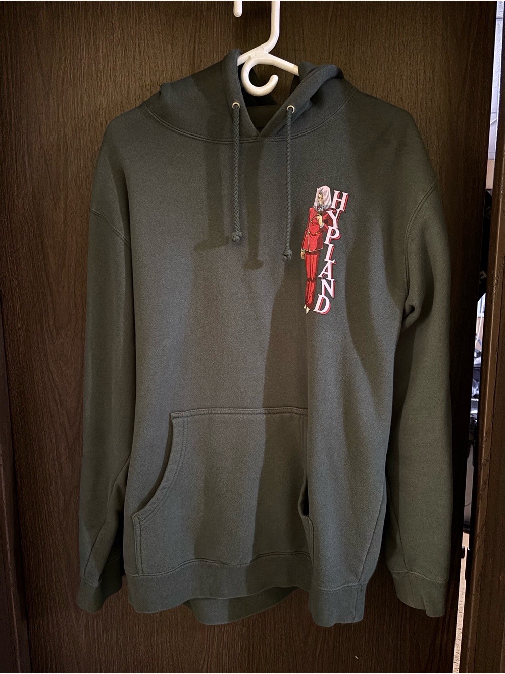 Yu-Gi-Oh Olive Green Graphic Hypland Hoodie for Men